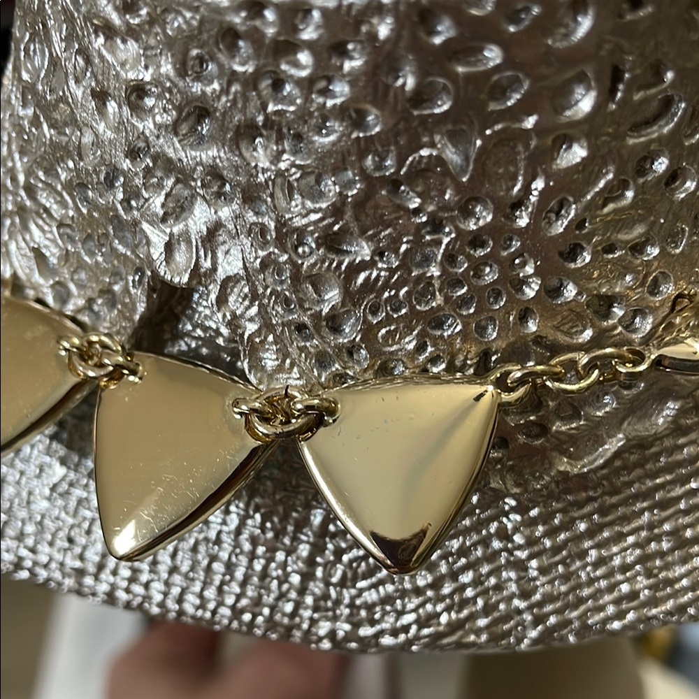 Lauren Ralph Lauren Blue and Gold Geometric Necklace - Picture 8 of 9